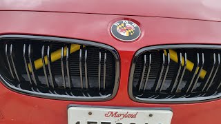 F30 F31 BMW Grille and V Brace cover install New M Style Grilles upgrade [upl. by Naeroled]