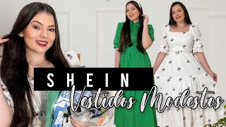 SÓ VESTIDOS 😱😍  Meus novos vestidos SHEIN MODA EVANGÉLICAMODESTA  Provador Fashion com detalhes [upl. by Akers804]