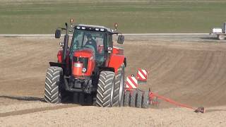 new holland g 210 et mf 6497 au semis de l orge Sowing of the barley in the Marne [upl. by Oisangi]