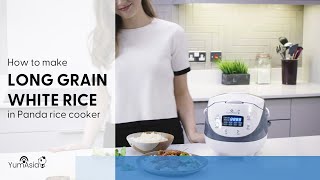 How To Cook Long Grain White Rice In The Panda Mini Rice Cooker By Yum Asia 06 litre35 cup [upl. by Oiramrej]