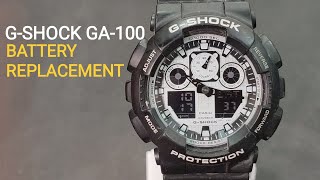 HOW TO CHANGE BATTERY CASIO GSHOCK GA100  GSHOCK BATTERY REPLACEMENT [upl. by Letram]