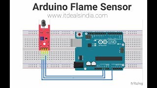 Arduino Flame Sensor Step By Step Hindi KY026 [upl. by Arahk909]