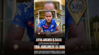 Jofra archer is back 😎 ipl2025 youtubeshorts [upl. by Agosto]