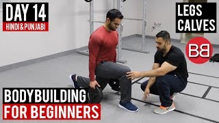 DAY 14  Beginners LEGS amp CALVES Gym Workout Hindi  Punjabi [upl. by Lednor]