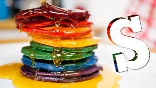 DIY RAINBOW PANCAKES  Sorted Food [upl. by Amarillis914]