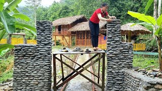 Cobblestone Farm Gate Design and Unique Wall Decoration Ideas Lý Nhệ [upl. by Jude]