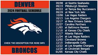 2024 Denver Broncos Football Schedule [upl. by Geraldina]