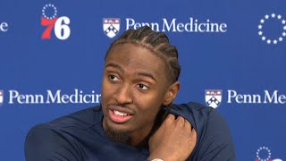 Tyrese Maxey Postgame Interview  76ers vs Pistons  202425 NBA Season [upl. by Berte550]