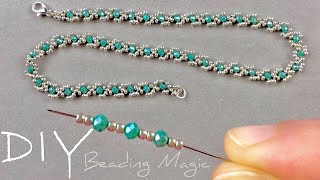 Simple Beaded Necklace Tutorial Easy Seed Bead Necklace [upl. by Ferullo]