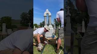 Grave of Heinrich 18111889 amp Dorothea 18091880 Boeker gravestone restoration cemetery [upl. by Ttocserp]