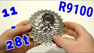 In Depth Look at the Shimano R9100 DuraAce 1128t Cassette including Actual Weight [upl. by Lezirg517]