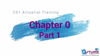 CS1 Introduction Actuarial Science [upl. by Ahsinrev]