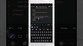 Marquee tag in html on mobile shorts css html html5 [upl. by Giah]