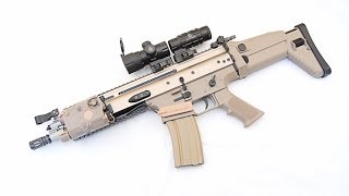 WE SCARL GBBR Airsoft Rifle Review and Shooting Test TAN Version [upl. by Belamy]