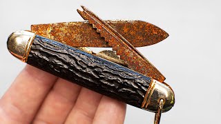 Old Rusty Sheffield Pocket Knife Restoration [upl. by Dupuis]