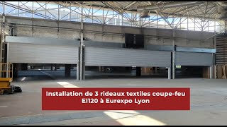 Uniaccess  Installation de 3 rideaux textiles coupefeu EI120 [upl. by Amoakuh971]