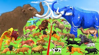 Modern Mammals vs Cenozoic Beasts Size Comparison Mammoth TRex Vs Elephant Tiger Animal Epic Battle [upl. by Adnahsar]