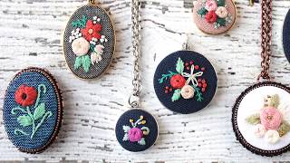 Embroidery Necklaces  How to put embroidery in a necklace [upl. by Jeavons]