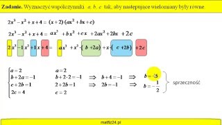 Wielomiany równe  Zadanie i rozwiązanie  MatFiz24pl [upl. by Adah]