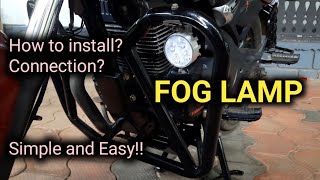 Fog Lamp installation and Connection in Bikes  Honda unicorn  mates haris [upl. by Yauqram282]