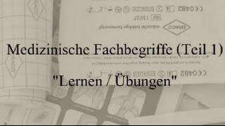 Medizinische Fachbegriffe Teil 1 Übersetzung zum lernen und üben [upl. by Hiamerej]