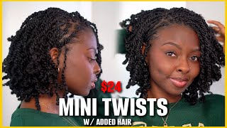 Bob Style Mini Twist  Freetress pre flufffed hair ADDED [upl. by Nadnarb]