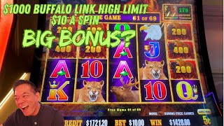 1000 High Limit Buffalo Link – 10 Spins Big Win or Bust [upl. by Retsae]