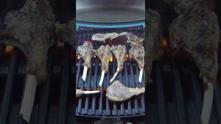 How to Grill LAMB RIB CHOPS  Weber Q SHORTS [upl. by Hairahcez]