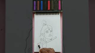 Sri krishna drawing 🎨pencil sketch YouTube short🌷💖🙏 [upl. by Tenej]