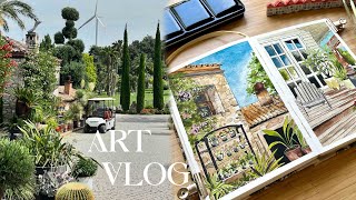 Relaxing Art Vlog  Watercolor Landscape Painting 🌱 [upl. by Lil]