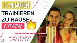 Trainieren zu Hause EXTREM – Kurze und effektive 15 Minuten Hardcore HIIT  JONNY [upl. by Lauhsoj511]