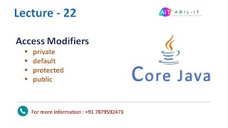 Access Modifiers in Java  By Adil Sir  Lecture  22 [upl. by Yves780]