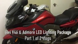 Givi V46 with Admore LED Lighting Kit for 2015 BMW K1600 GT Sport [upl. by Armillia]