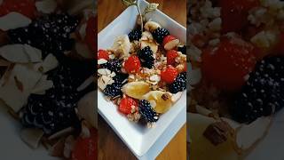 SOAKED OVERNIGHT IRISH OATS WITH FRESH FRUITS SLIVERED ALMONDS AND HONEY [upl. by Thorley]