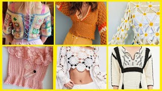 Cute and elegant crochet tunic top ideas 2024 [upl. by Ydiarf571]