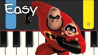 The Incredibles  The Glory Days  EASY PIANO TUTORIAL [upl. by Graves650]