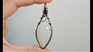 Braided Top Wire Wrap Cabochon Pendant Tutorial Beginner [upl. by Parrie]