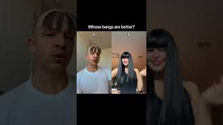 WHOSE BANGS ARE 🔥 hair hairstyle haircare shorts funny [upl. by Aloysia]