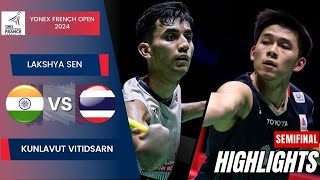 Lakshya Sen IND vs Kunlavut Vitidsarn THA  SF  Frence Open 2024 [upl. by Hachmann]