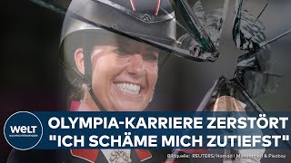 OLYMPIA IN PARIS Skandal Charlotte Dujardin schlägt Pferd 24 Mal in einer Minute – OlympiaAus [upl. by Hahnke]