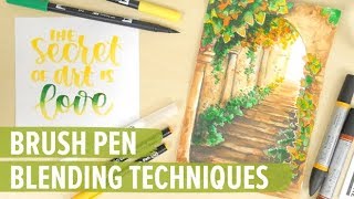 Brush Pen Blending Techniques [upl. by Aihc]