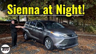 New Toyota Sienna at Night  Buttons Lights Features [upl. by Eesyak321]