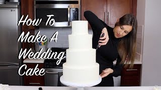 How To Make A Wedding Cake At Home  CHELSWEETS [upl. by Ashien764]