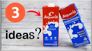 3 IDEAS FÁCILES con CAJAS DE LECHE o TETRA BRICKS 😍 Manualidades con CAJAS DE LECHE o TETRAPACK [upl. by Eenolem]