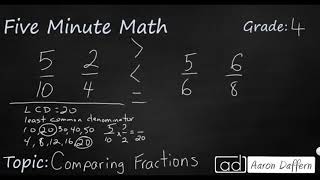 4th Grade Math Comparing Fractions [upl. by Ingra]