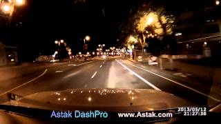 Astak DashPro 1080P Full HD Dash Cam San Francisco Night Demo [upl. by Anived870]