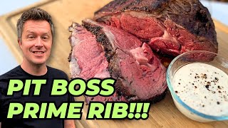 Smoked PRIME RIB on a PIT BOSS  Pellet Grill Prime Rib Roast Reverse Seared [upl. by Lisette]