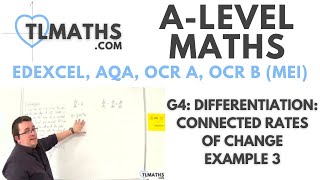 ALevel Maths G408 Differentiation Connected Rates of Change Example 3 [upl. by Anaytat]