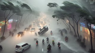 Maltempo Toscana oggi  Italy hit by heavy rain and hail storm [upl. by Duthie]