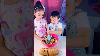 Children make healthy and delicious bruschetta shorts cooking viral trending kids shortsfeed [upl. by Ahseer]